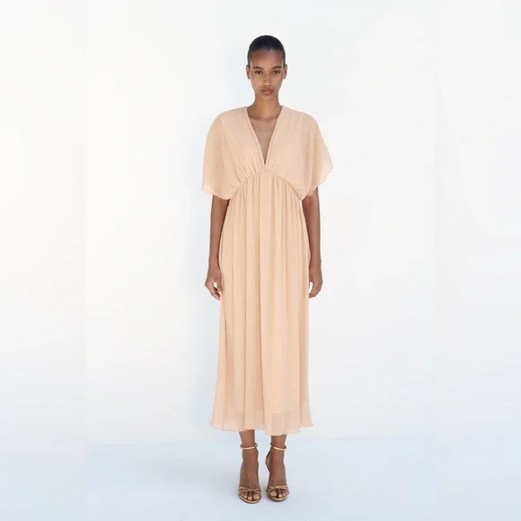 Zara | Dresses | Zara Pleated Midi Dress | Poshmark
